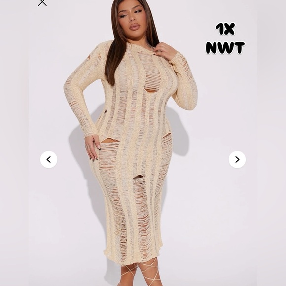 Fashion Nova Dresses & Skirts - Elegant Cream Knit Dress